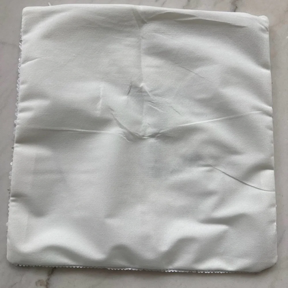 NEW! White and black reversible sequins pillow 18 x 18